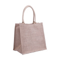 Wholesale Custom Embroidered Eco-Friendly Burlap Shopping Grocery Recycled Tote Beach Jute Bag with Cotton Handle